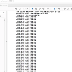 Tadano Crane TM-ZE300 41044501243A FRAMESAFETY EYES Parts Manual - PDF DOWNLOAD