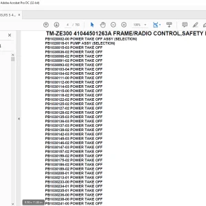 Tadano Crane TM-ZE300 41044501263A FRAME/RADIO CONTROL,SAFETY EYES Parts Manual - PDF