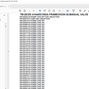 Tadano Crane TM-ZE300 41044501592A FRAME/HOOK-IN,MANUAL VALVE Parts Manual - PDF
