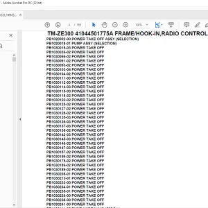 Tadano Crane TM-ZE300 41044501775A FRAME/HOOK-IN,RADIO CONTROL,NAVI,SAFET Parts Manual  - PDF DOWNLOAD