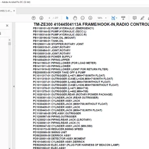 Tadano Crane TM-ZE300 41044504113A FRAME/HOOK-IN,RADIO CONTROL,Parts Manual - PDF
