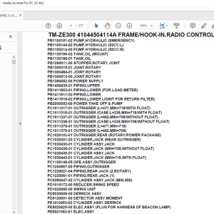 Tadano Crane TM-ZE300 41044504114A FRAMEHOOK-IN,RADIO CONTROL, Parts Manual - PDF