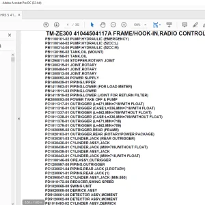 Tadano Crane TM-ZE300 41044504117A FRAME/HOOK-IN,RADIO CONTROL,SAFETY EYE Parts Manual - PDF DOWNLOAD