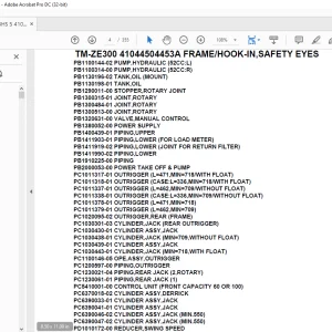 Tadano Crane TM-ZE300 41044504453A FRAME/HOOK-IN,SAFETY EYES Parts Manual - PDF