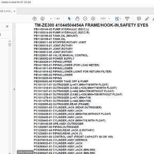 Tadano Crane TM-ZE300 41044504454A FRAME/HOOK-IN,SAFETY EYES Parts Manual - PDF