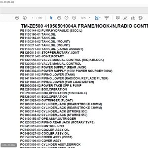 Tadano Crane TM-ZE500 41050501004A FRAME/HOOK-IN,RADIO CONTROL,PRIME ECO Parts Manual