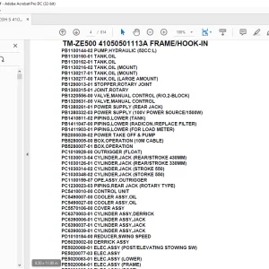 Tadano Crane TM-ZE500 41050501113A FRAME/HOOK-IN Parts Manual - PDF DOWNLOAD