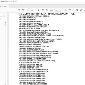 Tadano Crane TM-ZE500 41050501124A FRAME/RADIO CONTROL Parts Manual - PDF DOWNLOAD