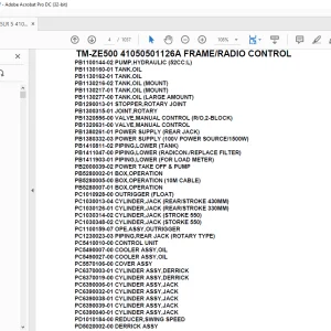 Tadano Crane TM-ZE500 41050501126A FRAME/RADIO CONTROL Parts Manual - PDF DOWNLOAD