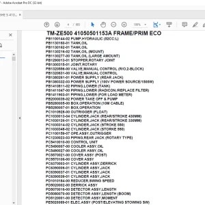 Tadano Crane TM-ZE500 41050501153A FRAMEPRIM ECO Parts Manual - PDF DOWNLOAD