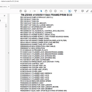 Tadano Crane TM-ZE500 41050501154A FRAME/PRIM ECO Parts Manual - PDF DOWNLOAD