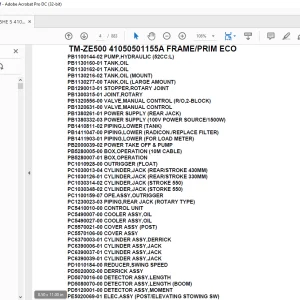 Tadano Crane TM-ZE500 41050501155A FRAME/PRIM ECO Parts Manual  - PDF DOWNLOAD