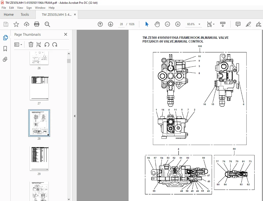Tadano Crane TM-ZE500 41050501196A FRAME/HOOK-IN MANUAL VALVE Parts Manual - PDF DOWNLOAD - Image 4