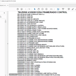 Tadano Crane TM-ZE500 41050501225A FRAME/RADIO CONTROL Parts Manual - PDF DOWNLOAD