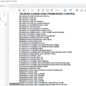 Tadano Crane TM-ZE500 41050501226A FRAME/RADIO CONTROL Parts Manual  - PDF DOWNLOAD