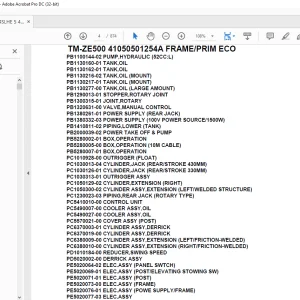 Tadano Crane TM-ZE500 41050501254A FRAMEPRIM ECO Parts Manual - PDF DOWNLOAD