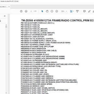 Tadano Crane TM-ZE500 41050501273A FRAME/RADIO CONTROL,PRIM ECO Parts Manual - PDF DOWNLOAD