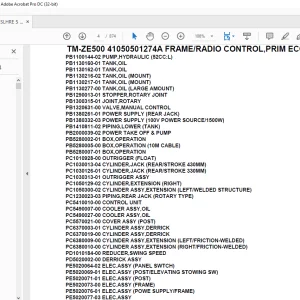 Tadano Crane TM-ZE500 41050501274A FRAME/RADIO CONTROL PRIM ECO Parts Manual - PDF DOWNLOAD