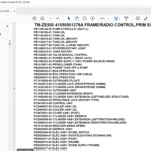 Tadano Crane TM-ZE500 41050501276A FRAME/RADIO CONTROL,PRIM ECO Parts Manual - PDF DOWNLOAD