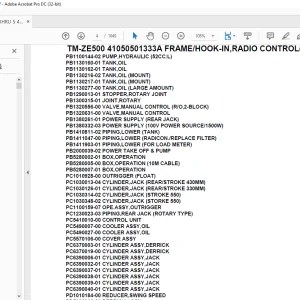 Tadano Crane TM-ZE500 41050501333A FRAME/HOOK-IN,RADIO CONTROL(U) Parts Manual - PDF DOWNLOAD