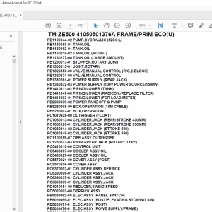 Tadano Crane TM-ZE500 41050501376A FRAME/PRIM ECO(U) Parts Manual - PDF DOWNLOAD