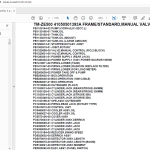 Tadano Crane TM-ZE500 41050501393A FRAME/STANDARD,MANUAL VALVE(U) Manual - PDF DOWNLOAD