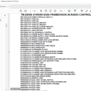 Tadano Crane TM-ZE500 41050501435A FRAME/HOOK-IN,RADIO CONTROL(U) Parts Manual - PDF