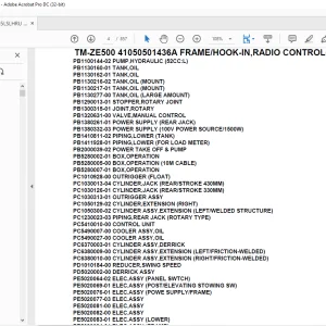 Tadano Crane TM-ZE500 41050501436A FRAME/HOOK-IN,RADIO CONTROL(U) Parts Manual - PDF DOWNLOAD