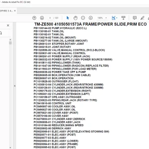 Tadano Crane TM-ZE500 41050501573A FRAME/POWER SLIDE,PRIM ECO Parts Manual - PDF DOWNLOAD