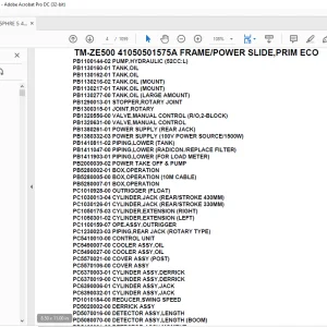 Tadano Crane TM-ZE500 41050501175A FRAME/RADIO CONTROL,PRIM ECO Parts Manual - PDF DOWNLOAD