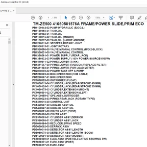 Tadano Crane TM-ZE500 41050501576A FRAME/POWER SLIDE,PRIM ECO Parts Manual - PDF DOWNLOAD