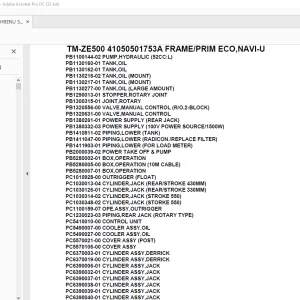 Tadano Crane TM-ZE500 41050501753A FRAME/PRIM ECO,NAVI-U Parts Manual - PDF DOWNLOAD