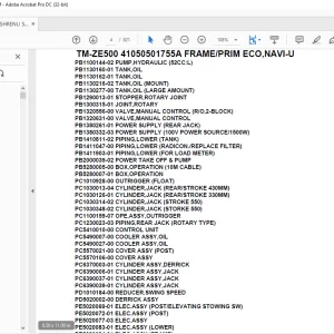 Tadano Crane TM-ZE500 41050501755A FRAME/PRIM ECO,NAVI-U Parts Manual - PDF DOWNLOAD