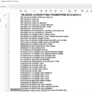 Tadano Crane TM-ZE500 41050501756A FRAME/PRIM ECO,NAVI-U Parts Manual - PDF DOWNLOAD