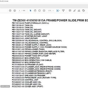 Tadano Crane TM-ZE500 41050501815A FRAME/POWER SLIDE,PRIM ECO,NAVI Parts Manual - PDF