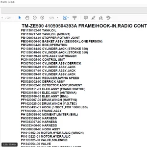 Tadano Crane TM-ZE500 41050504393A FRAMEHOOK-IN,RADIO CONTROL Parts Manual - PDF DOWNLOAD