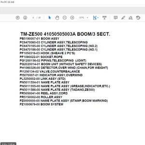 Tadano Crane TM-ZE500 41050505003A BOOM3 SECT. Parts Manual - PDF DOWNLOAD