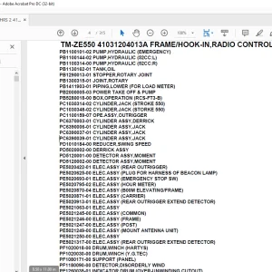 Tadano Crane TM-ZE550 41031204013A FRAME/HOOK-IN,RADIO CONTROL,SAFETY EYE Parts Manual - PDF DOWNLOAD