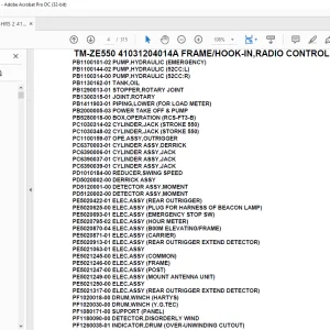 Tadano Crane TM-ZE550 41031204014A FRAME/HOOK-IN,RADIO CONTROL,SAFETY EYE Parts Manual - PDF DOWNLOAD