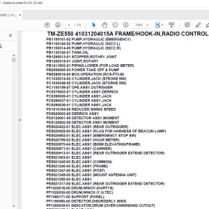 Tadano Crane TM-ZE550 41031204015A FRAME/HOOK-IN,RADIO CONTROL,SAFETY EYE Parts Manual - PDF DOWNLOAD