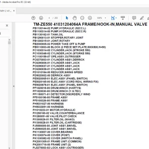 Parts Manual for Tadano Crane TM-ZE550 41031204064A PDF Download