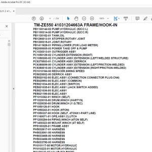 Tadano Crane TM-ZE550 41031204663A FRAME/HOOK-IN Parts Manual - PDF DOWNLOAD