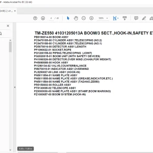 Tadano Crane TM-ZE550 41031205013A BOOM3 SECT.,HOOK-IN,SAFETY EYES Parts Manual - PDF DOWNLOAD