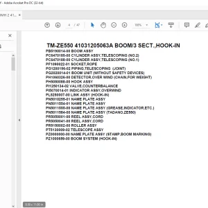 Tadano Crane TM-ZE550 41031205063A BOOM/3 SECT.,HOOK-IN Parts Manual - PDF DOWNLOAD