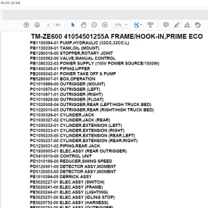 Tadano Crane TM-ZE600 41054501255A FRAME/HOOK-IN,PRIME ECO Parts Manual - PDF DOWNLOAD