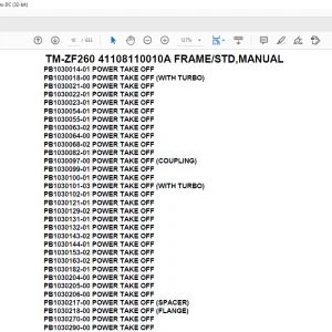 Tadano Crane TM-ZF260 41108110010A FRAME/STD,MANUAL Parts Manual - PDF DOWNLOAD