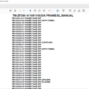 Tadano Crane TM-ZF260 41108110020A FRAME/SL,MANUAL Parts Manual - PDF DOWNLOAD