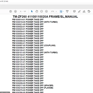 Tadano Crane TM-ZF260 41108110020A Spare Parts Manual PDF Download