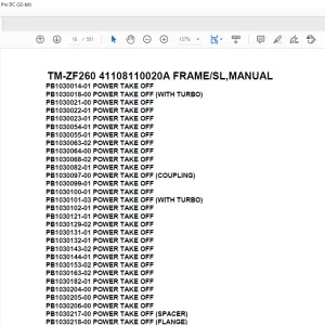 Tadano Crane TM-ZF260 41108110020A FRAMESL,MANUAL Parts Manual - PDF DOWNLOAD