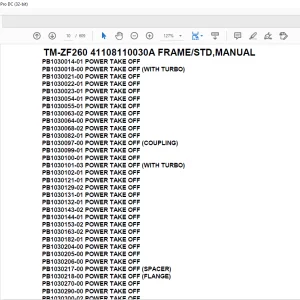 Tadano Crane TM-ZF260 41108110030A FRAME/STD,MANUAL Parts Manual - PDF DOWNLOAD